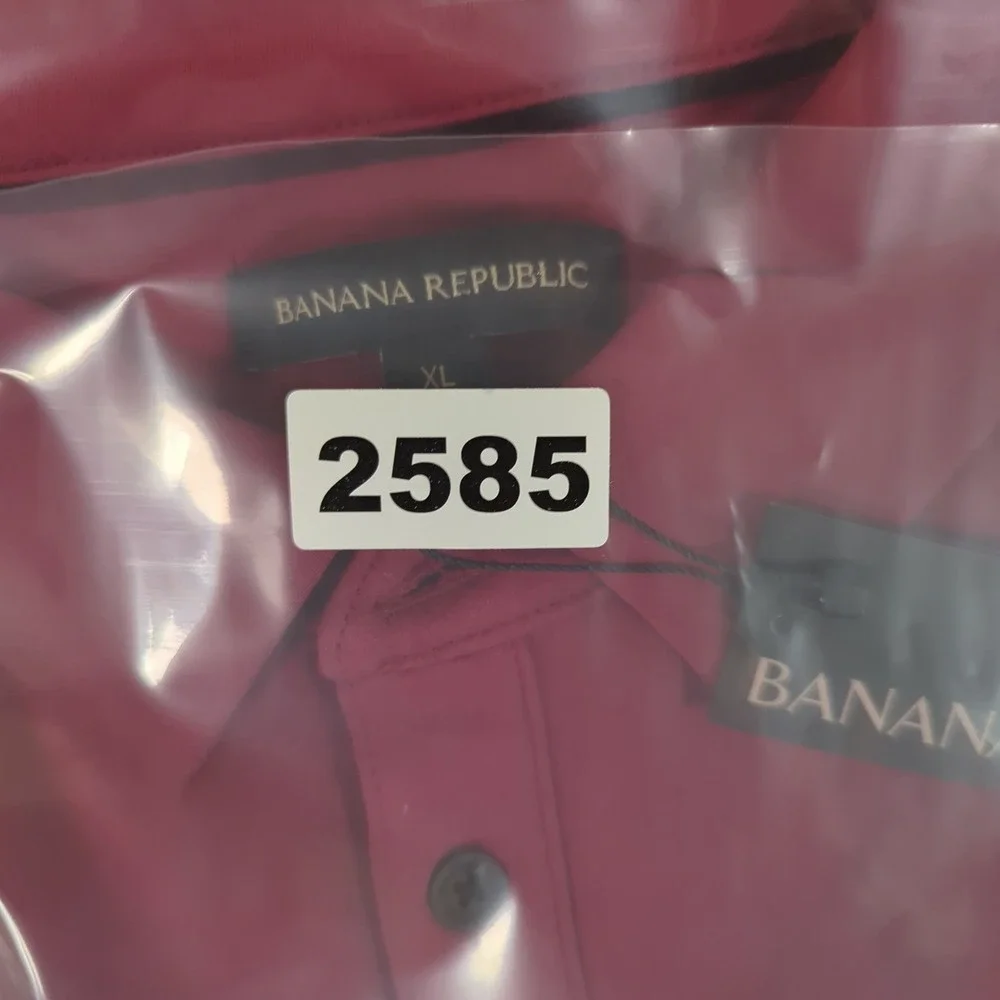 Banana Republic Luxe Touch Performance Polo Mens XL‎ Burgundy Red NEW #2585